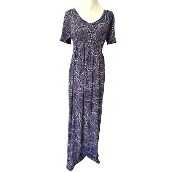 Tiffany Rose Maternity Maxi Dress Size US 2/4 Kimono Bohemian Aztec Maxi Slip On - Picture 2 of 9